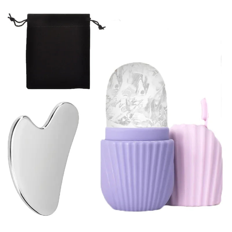Veloura Ice Roller & Gua Sha Facial Set
