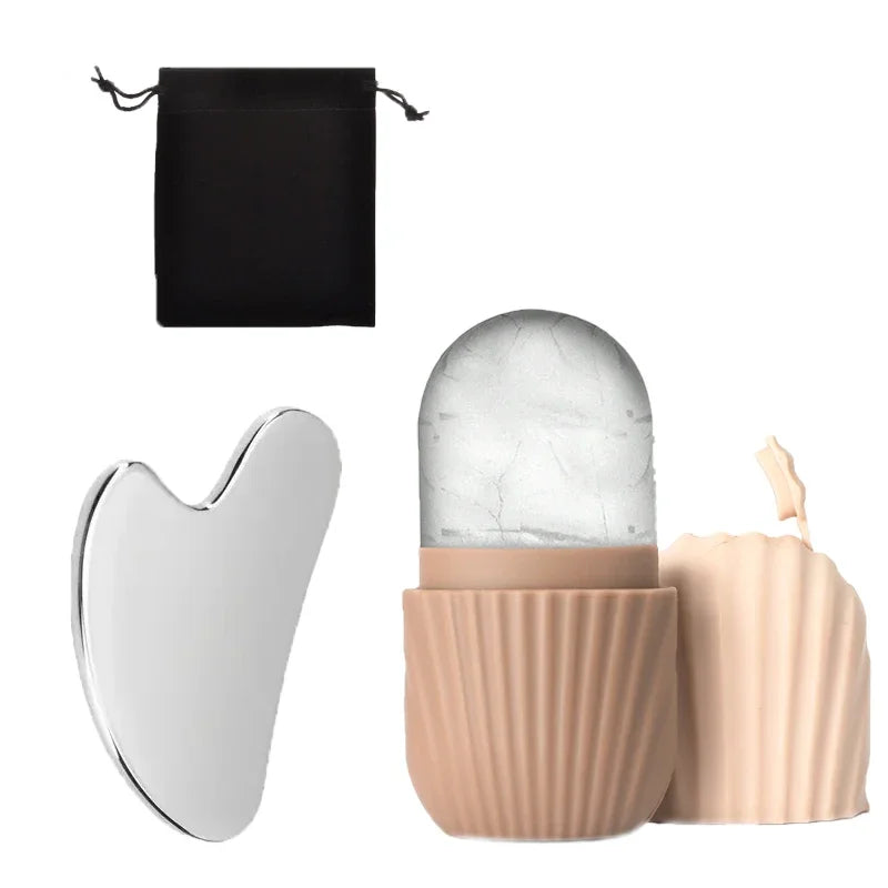 Veloura Ice Roller & Gua Sha Facial Set