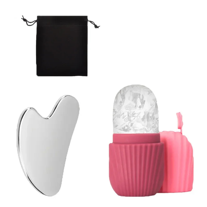 Veloura Ice Roller & Gua Sha Facial Set