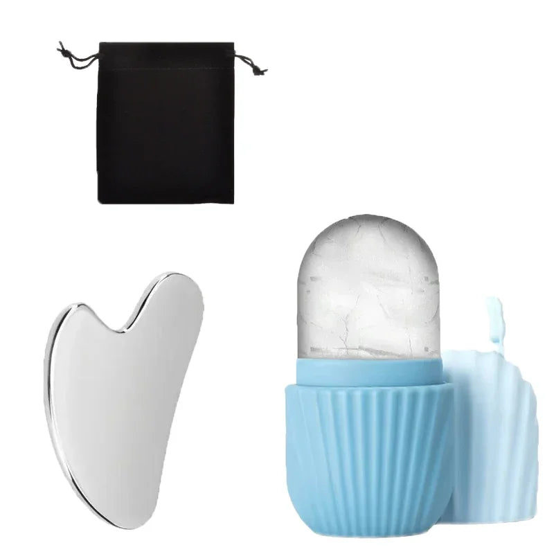 Veloura Ice Roller & Gua Sha Facial Set